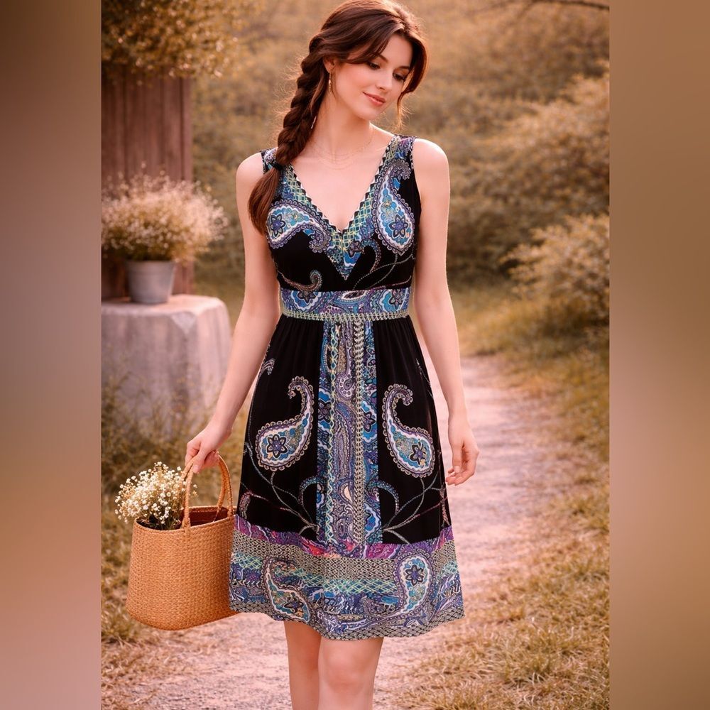 SOHO Apparel LTD. Paisley Print Dress Size 10